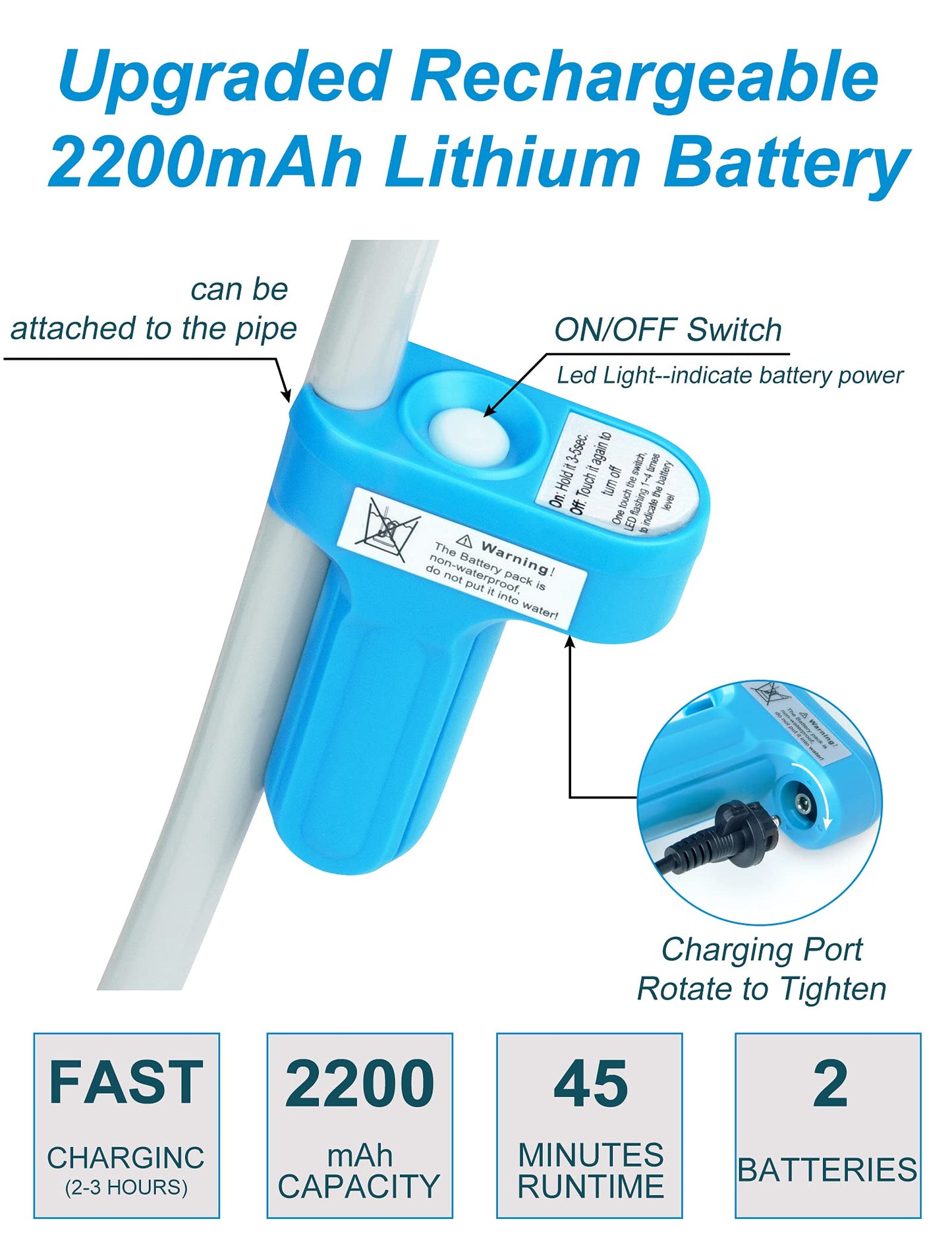 innhom Portable Shower Camping Shower Outdoor Camp Shower Pump, Electric Rechargeable Portable Camping Shower, Powered by Rechargeable Battery