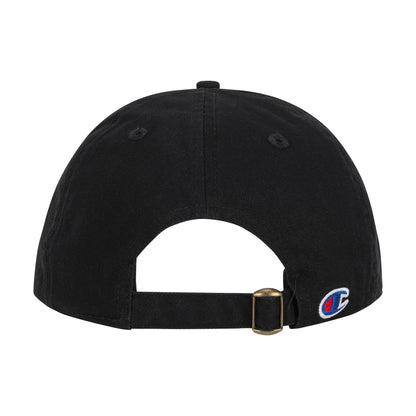 Champion Ameritage Dad Adjustable Cap, Black Big Logo, One Size