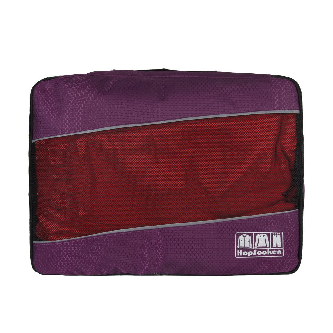 Hopsooken 5 Set Packing Cubes for Travel Large Suitcase Luggage Organizer Bags Travel Accessories Vacation 4 Cubes 1 Laundry Pouch Bag(Purple)