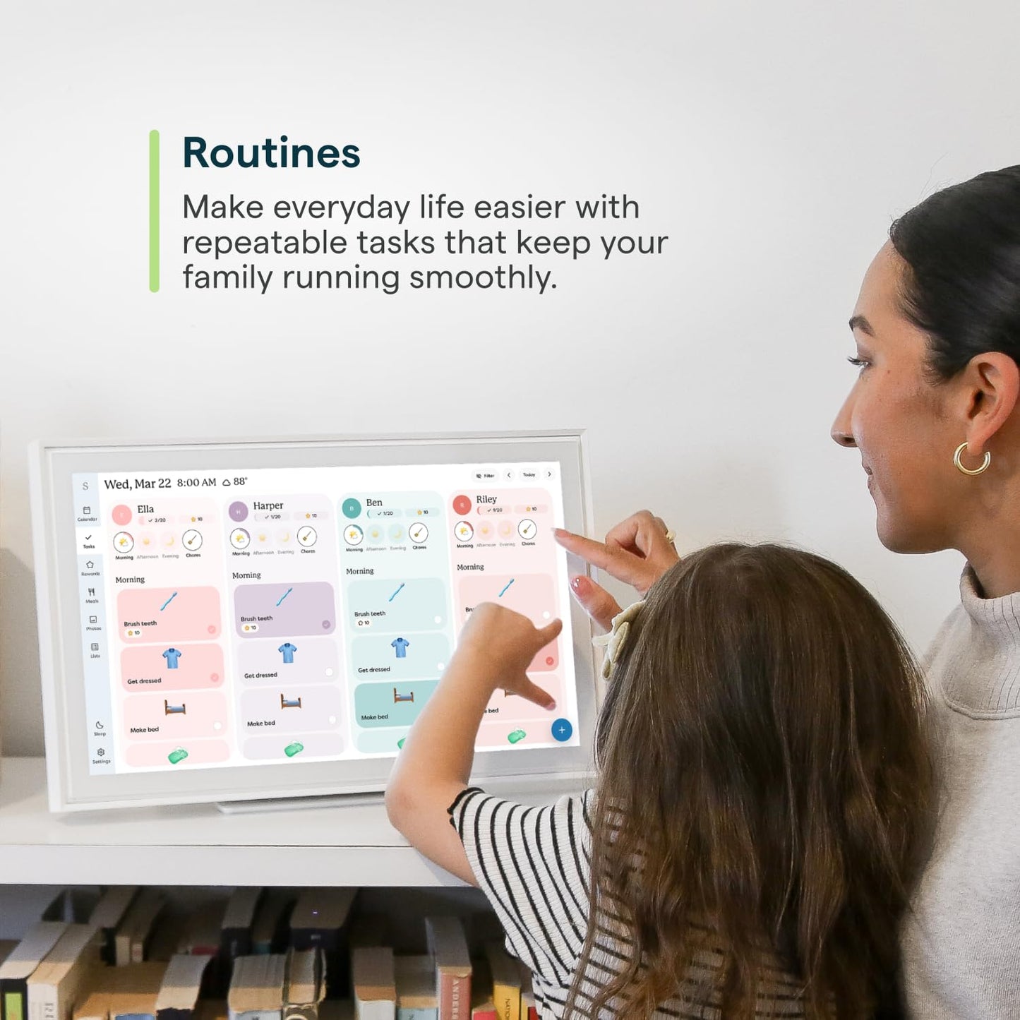 Skylight Calendar: 15-inch Digital Calendar & Chore Chart, Smart Touchscreen Interactive Display for Family Schedules – Wall Mount Included, Great for Organizing Your 2025 Wall Planner