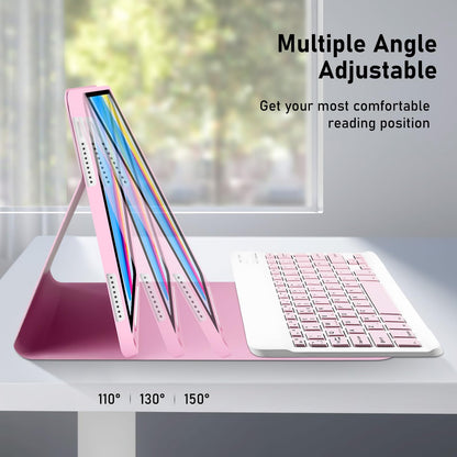 Case with Keyboard for iPad 11th Generation A16 11 inch 2025, UK layout Keyboard Case for ipad 10th Gen 2022, Slim Case with Detachable Bluetooth Keyboard and Pencil Holde for iPad 11/10 Gen, Pink