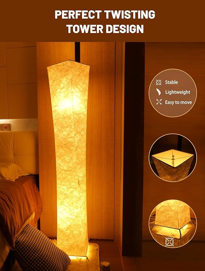 LEONC RGB+CCT Floor Lamp with Remote, 1800lm LED Tuya Smart 9W×2 Bulbs, 65" Smart Modern Floor Lamp with Alexa, Music Sync and 16 Million Colors, Color Changing Standing Lamp for Bedroom Living Room