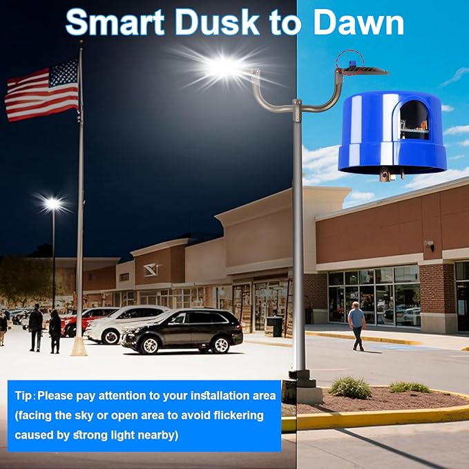 480W Parking Lot Lights Outdoor LED (72000LM 5000K Super Bright Dusk-to-Dawn IP65 Waterproof Commercial Security for Street Large Area Lighting with Slip Fit Adjustable 100-277V Heavy-Duty)