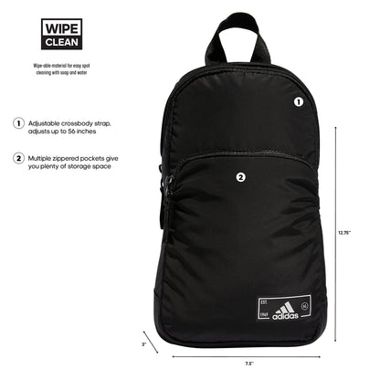 adidas Essentials Crossbody – Athletic Sling Bag with Phone Pocket, Black/2.0, One Size