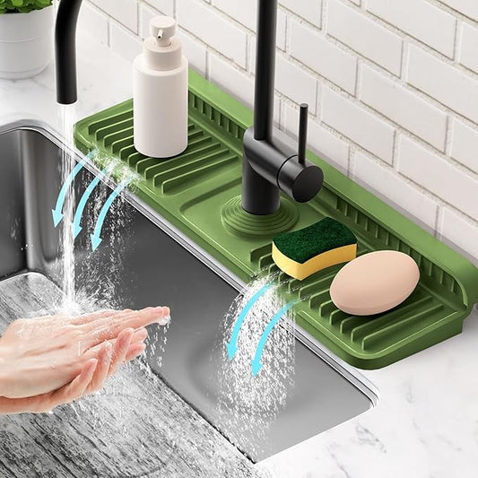 17.7'' Faucet Mat for Kitchen Sink Splash Guard Folding Kitchen Sink Faucet Mat