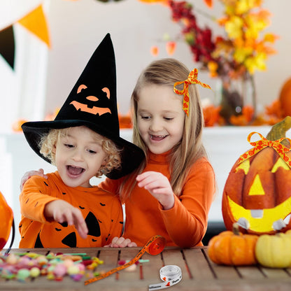 20 Rolls 40 Yards Halloween Ribbons Thin Grosgrain Ghost Skull Pumpkin Spider Witch Printed Ribbon 3/8" for Halloween Craft Wrapping Holiday DIY Party Decoration