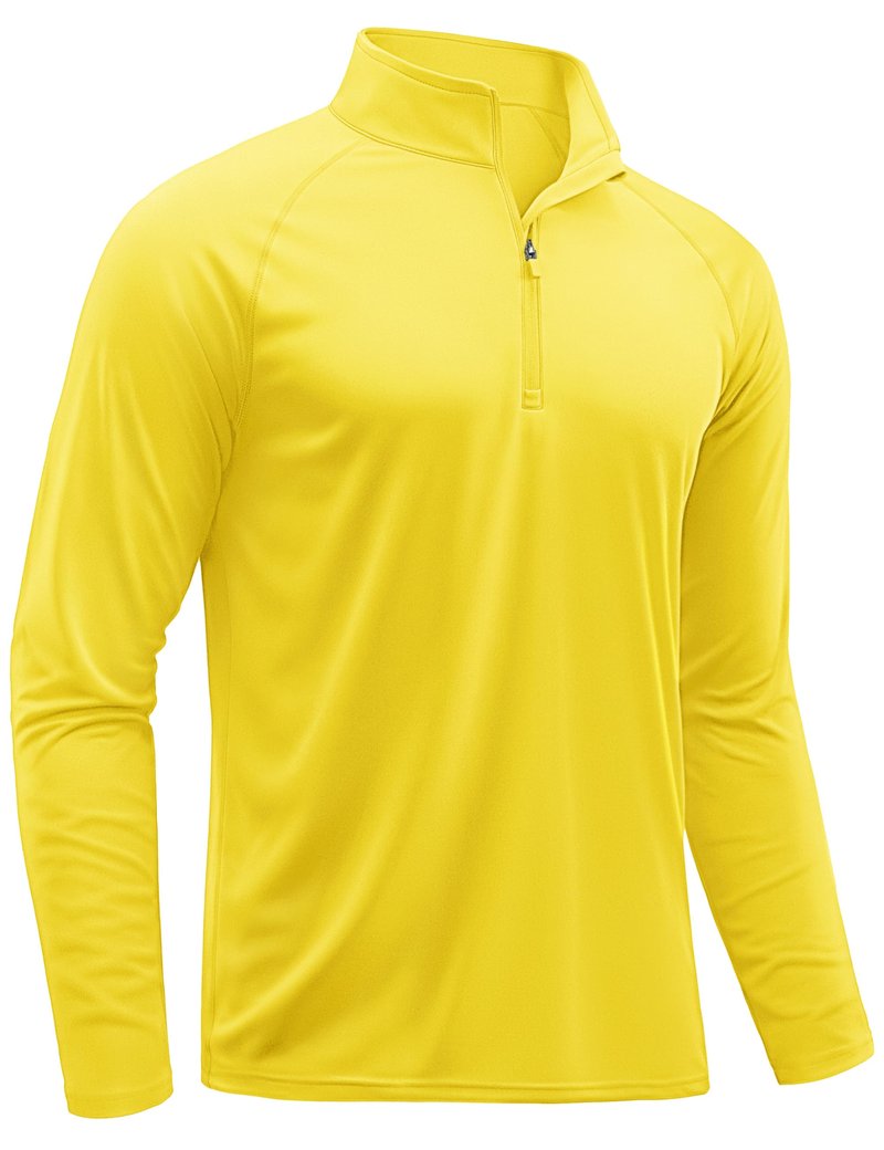 TACVASEN Swim Shirts for Men Rash Guard Sun Shirt Long Sleeve Dry Fit Mens Sun Protection Cooling Athletic UV T-Shirts Outdoor Yellow M