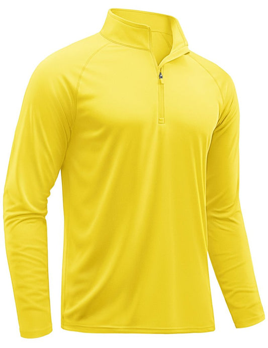 TACVASEN Swim Shirts for Men Rash Guard Sun Shirt Long Sleeve Dry Fit Mens Sun Protection Cooling Athletic UV T-Shirts Outdoor Yellow M