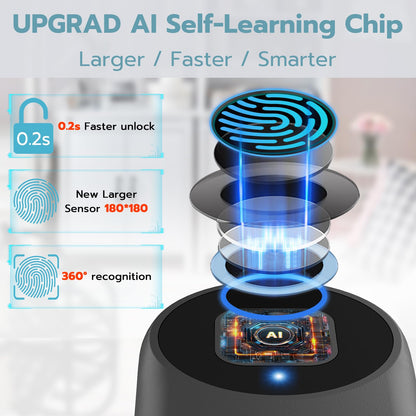 Dhiedas Fingerprint Cable Lock, 3.6'' Long Shackle Fingerprint Lock with Bluetooth APP, Smart Keyless Biometric Waterproof Outdoor Smart Padlock for Gate Fence Locker Cabinet Gym Backyard