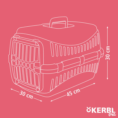 Kerbl Transport Box Expedion with Plastic Door, 45x 30 x 30 cm, Green/ Dark Grey