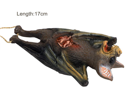Halloween Hanging Bats Props Trick Toys Simulation Rubber Dead Bat Hanging Ornament Party Decor Prank Prop Cats Dogs Interesting Toys Halloween Party Favors Vampire Rats for Haunted House Decoration