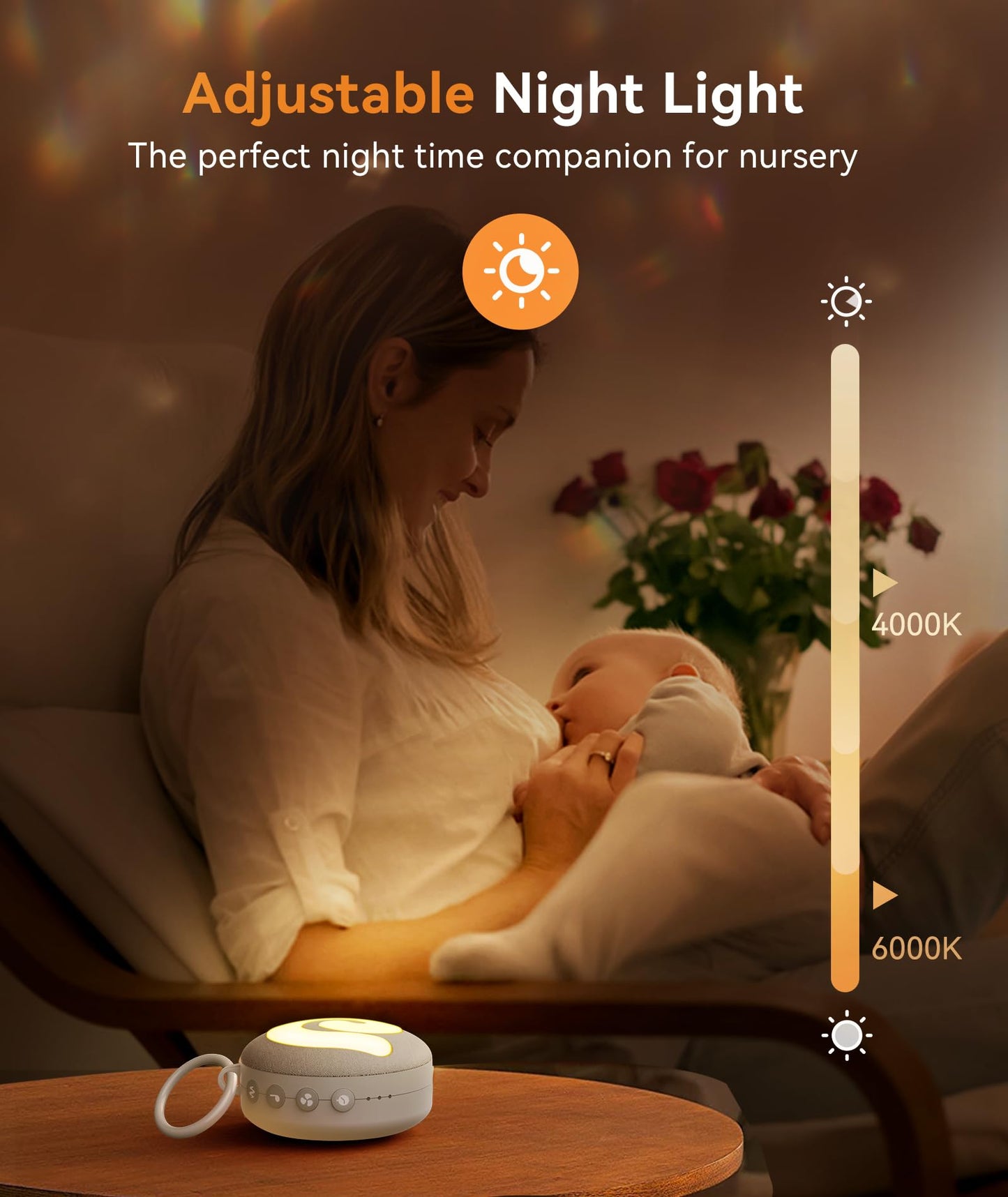 Dreamegg White Noise Machine, D11 Portable Sound Machine with Night Light for Baby Kids Adults, 21 Soothing Sounds Therapy for Sleeping Nursery Travel, USB Rechargeable Continuous or Timer Baby Gift