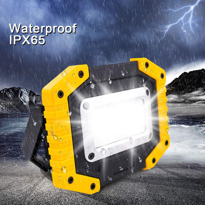 Trongle LED Rechargeable Work Lights, 30W Floodlight Battery Security Light with 3 Modes Outdoor COB Floodlight Camping Lights with USB Waterproof for Yard, Garage, Fishing, Hiking(Battery Included)