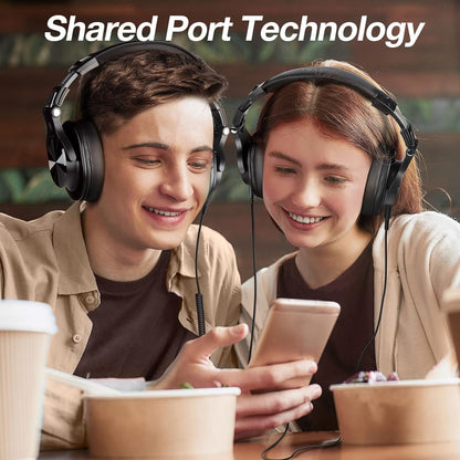 OneOdio A70 Bluetooth Over Ear Headphones, Wireless Headphones with 72H Playtime, Hi-Res, Built-in Mic, 3.5mm/6.35mm Wired Audio Jack for Studio Monitor & Mixing DJ Guitar AMP, Computer Laptop PC