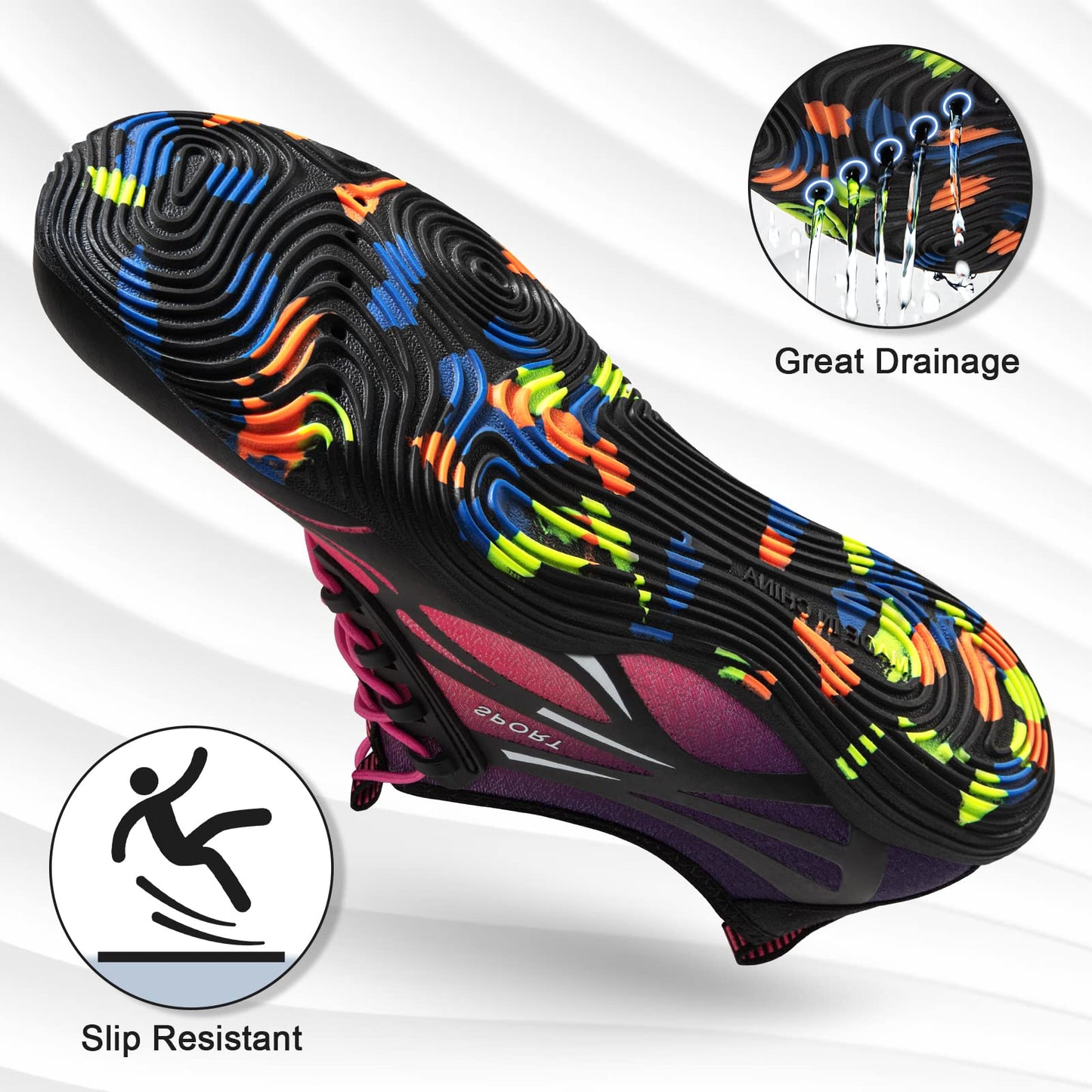 Water Shoes for Women Barefoot Shoes Women Swim Beach River Pool Aqua Socks Quick Dry for Hiking Surfing Kayaking Cruise Ship Essentials Size Women 8.5 / Men 7.5 (4-Purple)