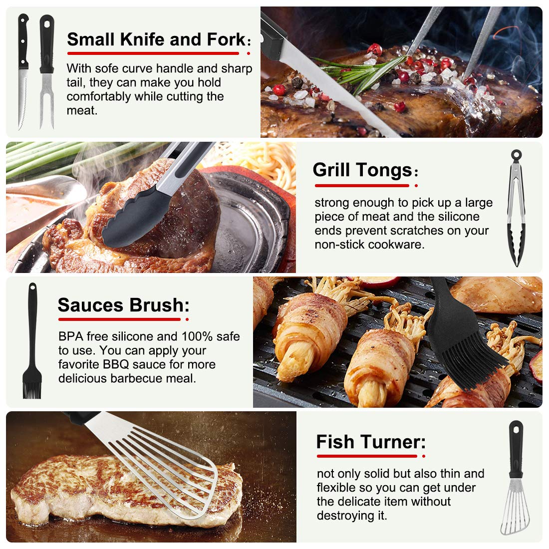 Griddle Accessories Kit, 135 Pcs Griddle Grill Tools Set for Blackstone and Camp Chef, Professional Grill BBQ Spatula Set with Basting Cover, Spatula, Scraper, Bottle, Tongs, Egg Ring