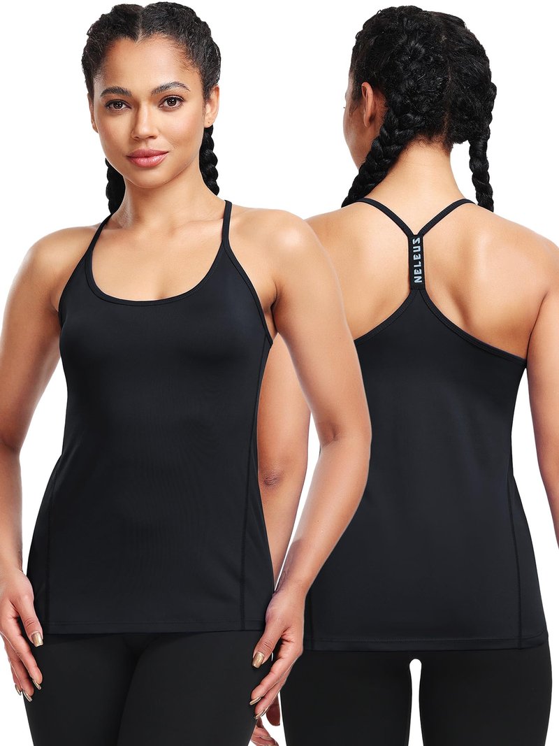 NELEUS Women's Running Tank Tops Racerback Athletic Workout Yoga Shirts,3 Pack,Black/Grey/White,US XL,EU 2XL