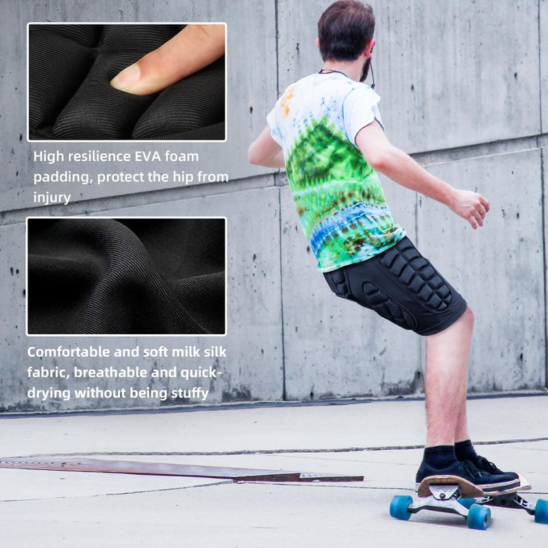 Cienfy 3D Hip Protection Eva Butt Pads Protective Padded Shorts Crash Pad Impact Gear for Skiing Skating Snowboarding Skateboarding (Small)
