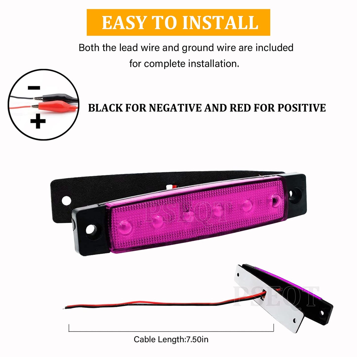 PSEQT 10Pcs LED Rock Strip Lights Car Exterior Underglow Wheel Fender Well Lighting Kits Waterproof for Golf Cart Wrangler Offroad Truck RV UTV ATV Snowmobile (Purple)