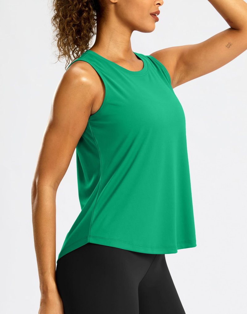 G Gradual Workout Tank Top for Women Sleeveless Athletic Yoga Tops High Neck Quick Dry Running Tennis Sports Shirts for Women(Green,M)