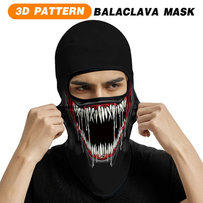 Venswell 3D Balaclava Ski Mask Cool Skull Animal Full Face Mask Cycling/Motorcycle/Halloween Ht-Open Teeth-1