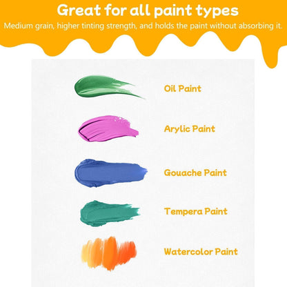 Koncci Canvas for Painting 20x25 cm-12 Packs 3 MM Blank Art Canvases Panels Pre-Stretched Canvas Board, Cotton Artist Canvas for Acrylic, Oil Painting Wet Art Media Art Projects Kids