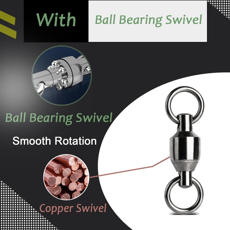 AMYSPORTS Saltwater Steel Fishing Leader Wire Stainless Swivel Fishing Leader Freshwater High Strength Wire Leader Lure Black Nickel #1 50lb 9.8in 20pcs