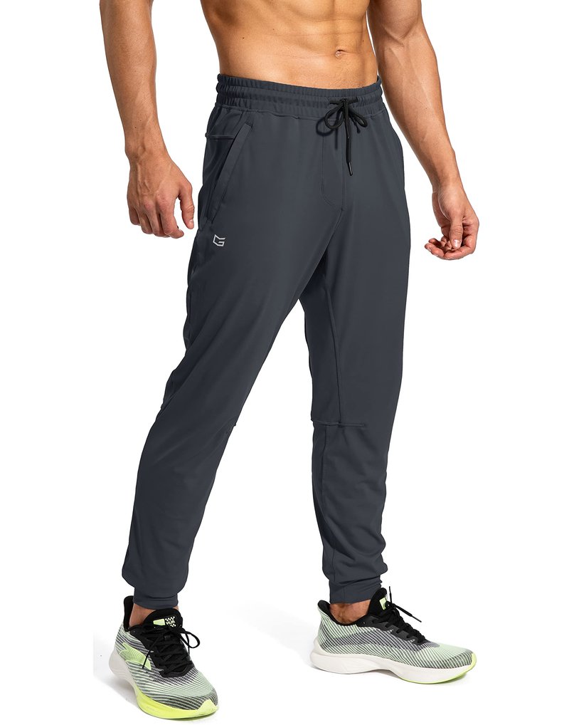 G Gradual Men's Sweatpants with Zipper Pockets Athletic Pants Traning Track Pants Joggers for Men Soccer, Running, Workout(Grey,S)