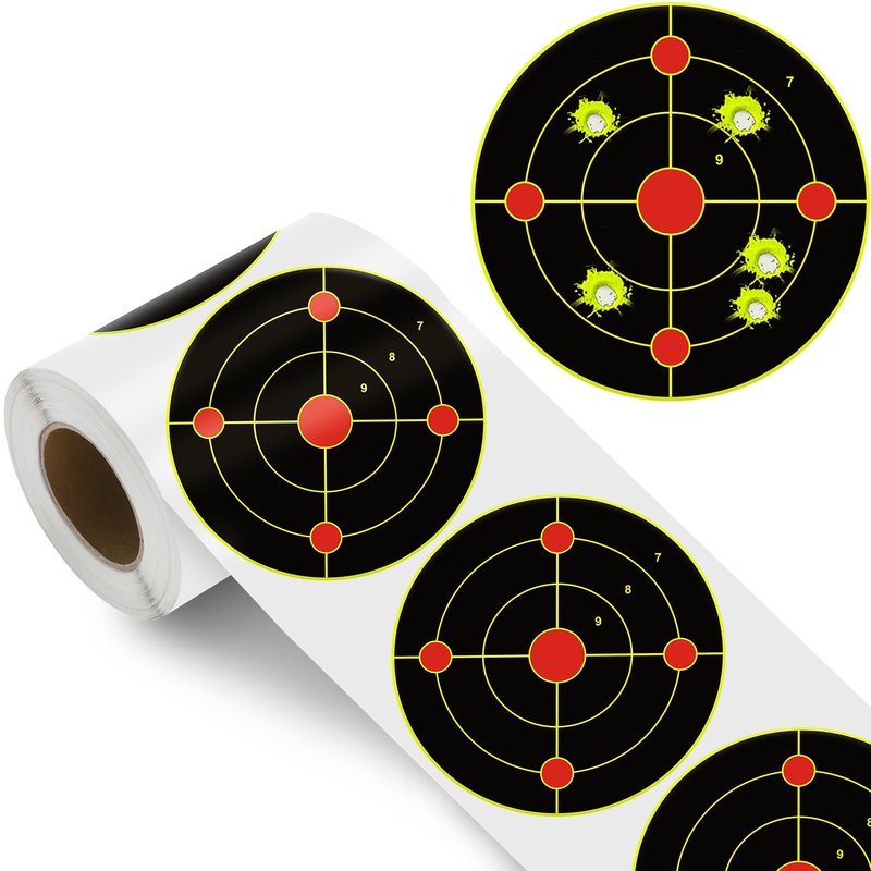 NYEONHRT 6" Shooting Targets Splatter Target Stickers, 100 Pcs Self Adhesive Paper Targets for Shooting Range with Fluorescent Yellow Impact Feedback for Gun Airsoft Rifle Shooting Accessories