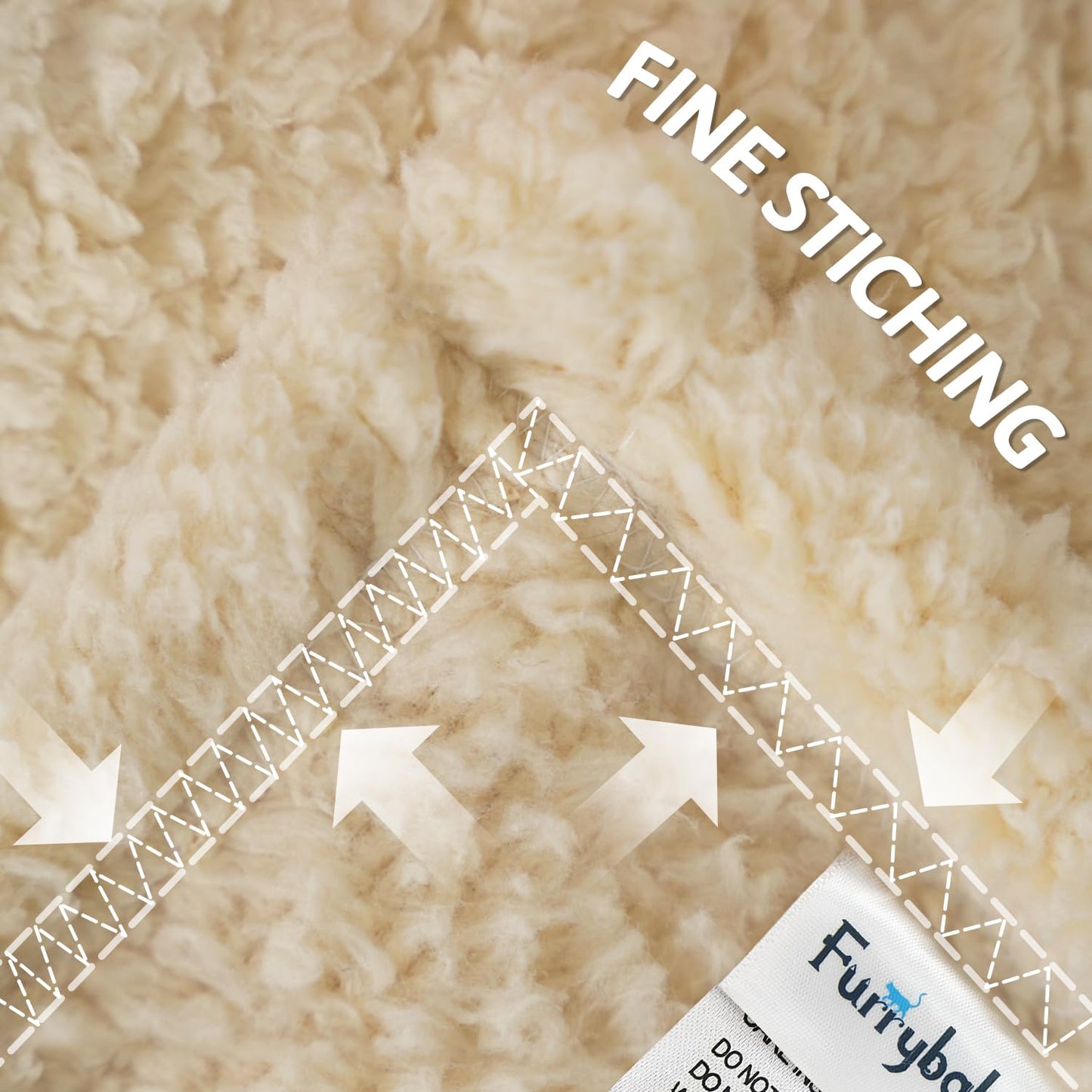 furrybaby Premium Soft Dog Blanket for Medium Small Dogs Puppy Cat Washable Sherpa Fleece 100x120 cm Pet Throw for Bed Furniture Couch Sofa Protection(Large, Beige Blanket)