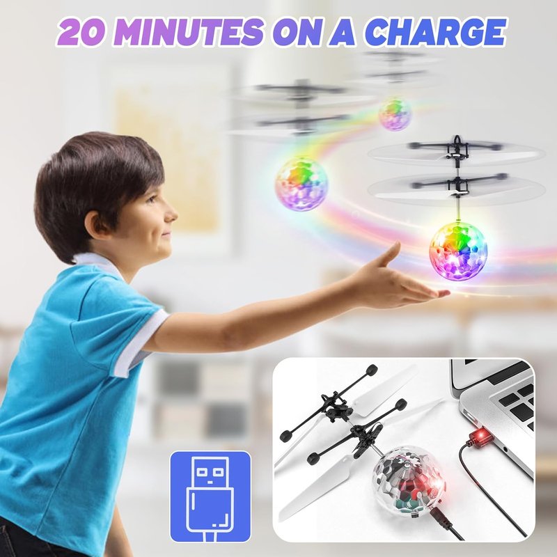 Flying Orb Ball - 2 Pack LED Glowing Orbiter Toy for Kids | Fun Indoor & Outdoor Games for Ages 6-12
