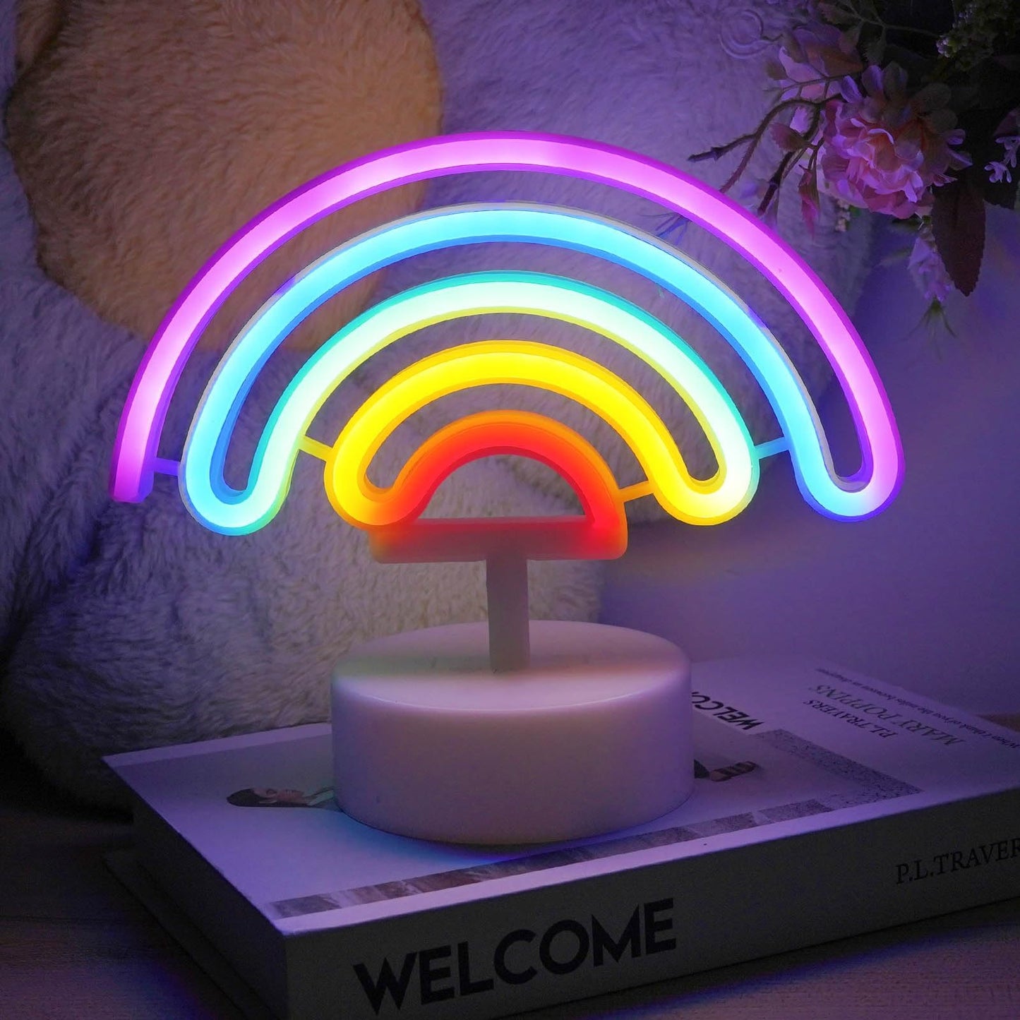 BHCLIGHT Pink Heart Neon Sign, Valentines Day LED Neon Light Battery Operated or USB Powered Valentines Pink Heart Lights, Table Lamp for Galentines Day Decorations, Wedding, Gifts for Women, Lover