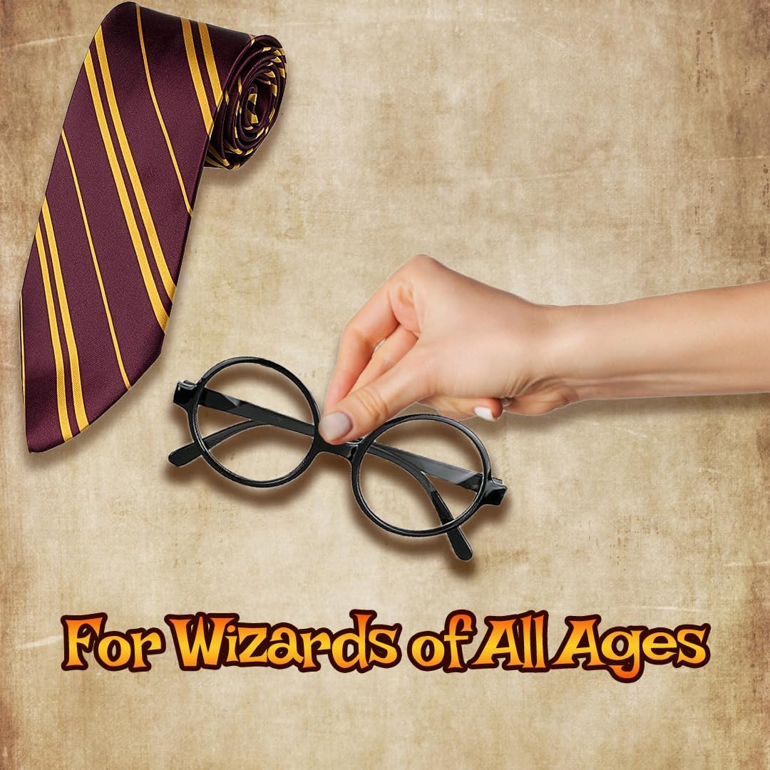 Kangaroo Wizard Costume for Kids and Adults - Wizard and Witch Tie Kids and Adults with glasses Spectacles - Men and Women Accessories for Halloween and Dress Up Apparel