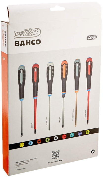 Bahco 9888S BE-9888s VDE Ergo Slot/Pozi Screwdriver Set (7 Pieces)