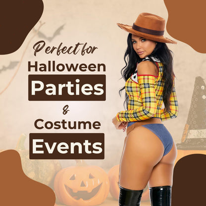 Forplay Women's Playtime Sheriff Sexy Cowboy Movie Character Costume Adult Costume, Yellow, XS/S