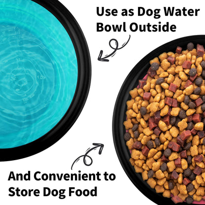 Collapsible Dog Bowls-2 Pack Large Size for Large/Medium Dogs, Pet Travel Water Bowl, Dogs Cat Portable Water Bowl, Dog Pet Feeding Watering Dish Outdoor Hiking Parking Traveling with 2 Carabiners