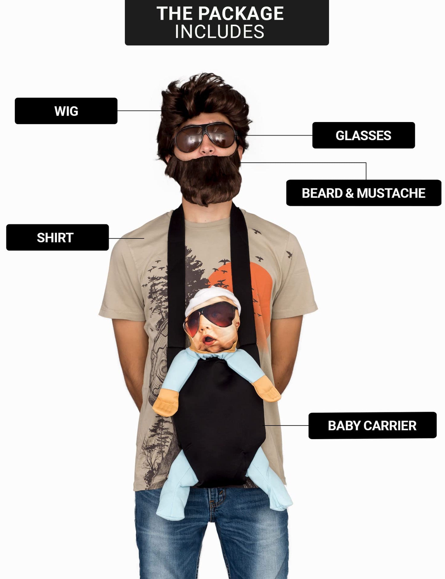 Hangover Las Vegas Party Alan Adult Halloween Costume Deluxe Set Movie Cosplay