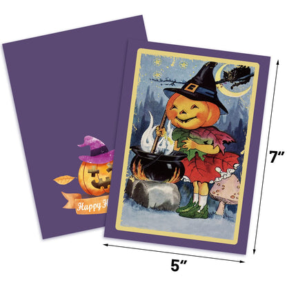 ceiba tree Halloween Cards 20 Pcs Retro Greeting Card Assorted Blank Notes Cards with Envelopes for Classroom Home Office Business