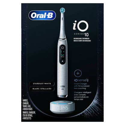 Oral-B iO 10 Electric Toothbrush with Pressure Sensor, 4 Brush Heads, Travel Case - 7 Modes, 2 Min Timer