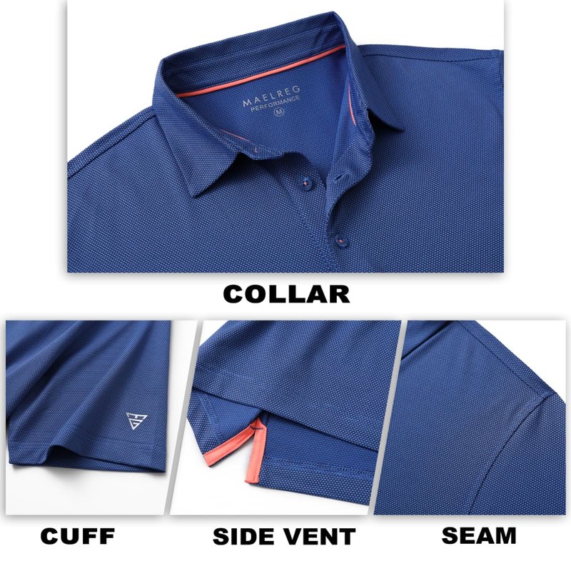 M MAELREG Golf Polo Shirts for Men Short Sleeve Quick Dry Fit Texture Sports Casual Collared Men's Golf Shirts