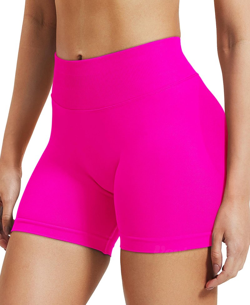VOYJOY Women Workout Impact Shorts 2.5"/ 3.6"/ 4.5"/ 6" Scrunch Butt Lifting Gym Seamless Booty Biker Shorts Bright Fuchsia