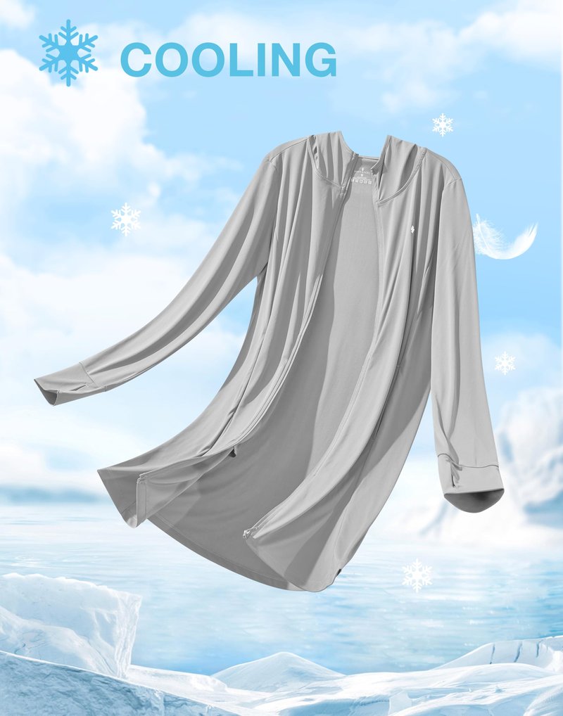 Soothfeel Women's UPF 50+ Swim Cover Up Sun Protection Hoodie SPF Lightweight Jacket Long Sleeve Beach Cover Ups for Women (Light_Grey,M)