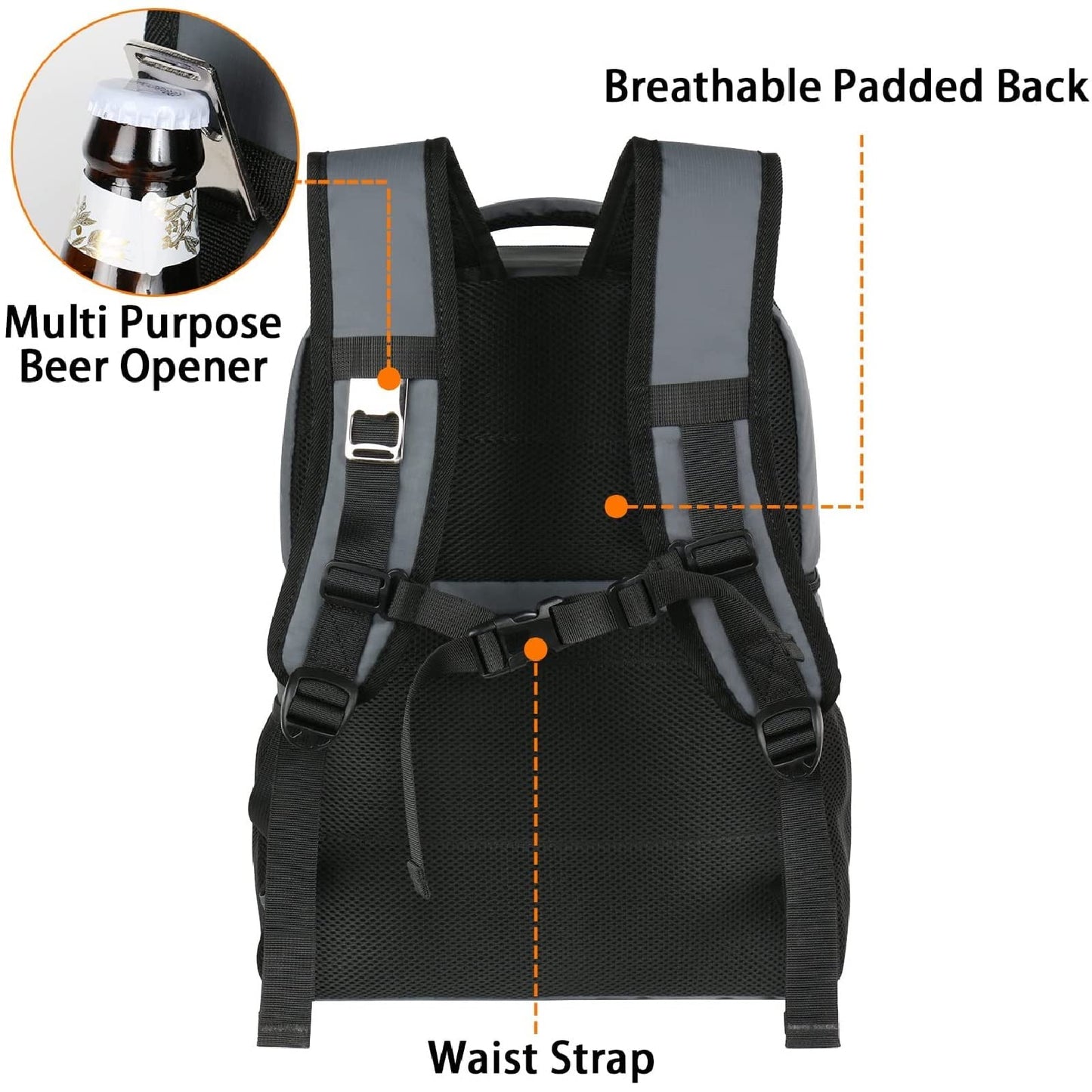 MATEIN Cooler Backpack, 26 Cans Insulated Lunch Backpack for Men Women, Leakproof Double Layer Lunch Cooler Bag Lightweight Soft Lunch Backpack with Cooler Compartment, Beach Camping Hiking Beer Gifts