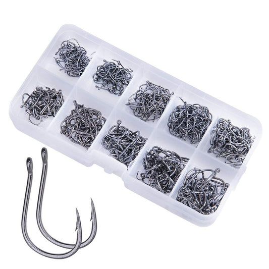 Goture Jig Hooks Set Kit with Fishing Tackle Box Fish Head Hooks (Fish Hook 500pcs（#6-#15）)