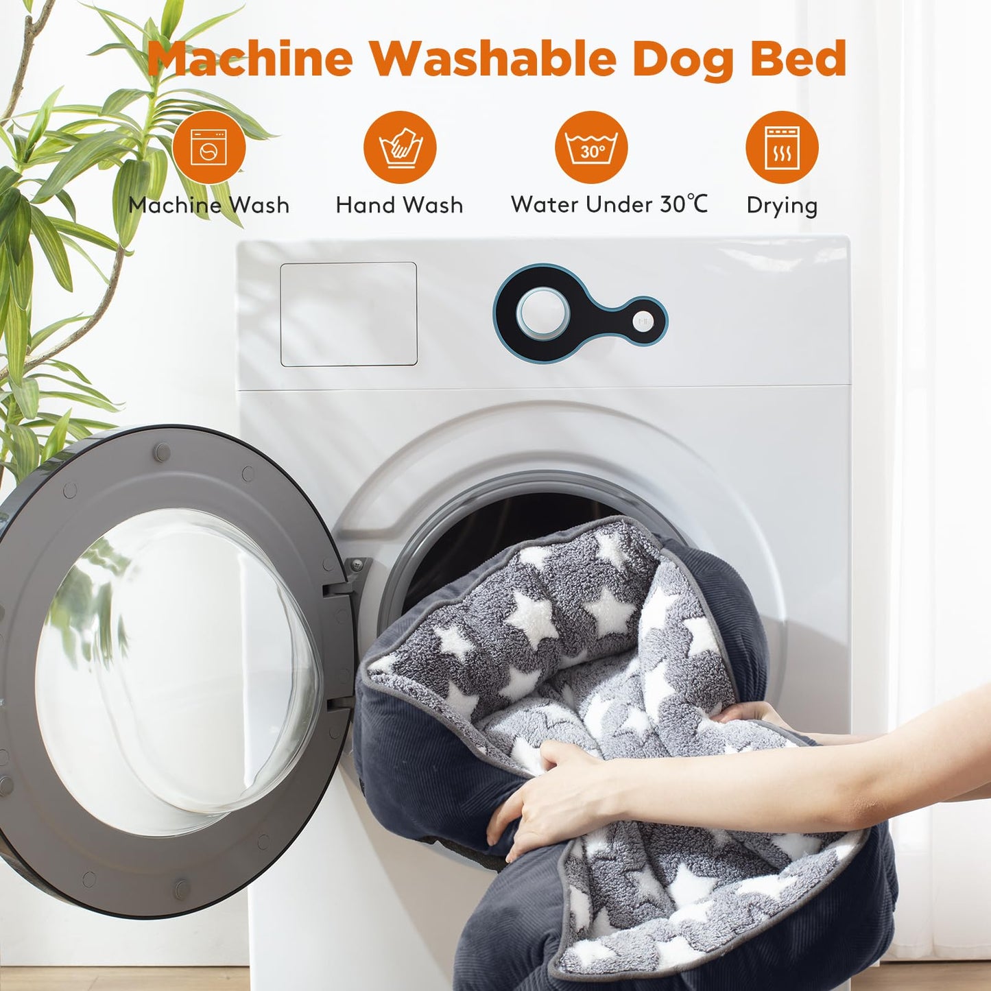 GASUR Small Dog Beds Small Size Dogs, Rectangle Washable Dog Bed, Orthopedic Dogs Sofa Bed, Pet Cuddler Anti-Slip Bottom, Soft Calming Sleeping Warming Puppy Bed (S (20"x 19"x 6"), Black)