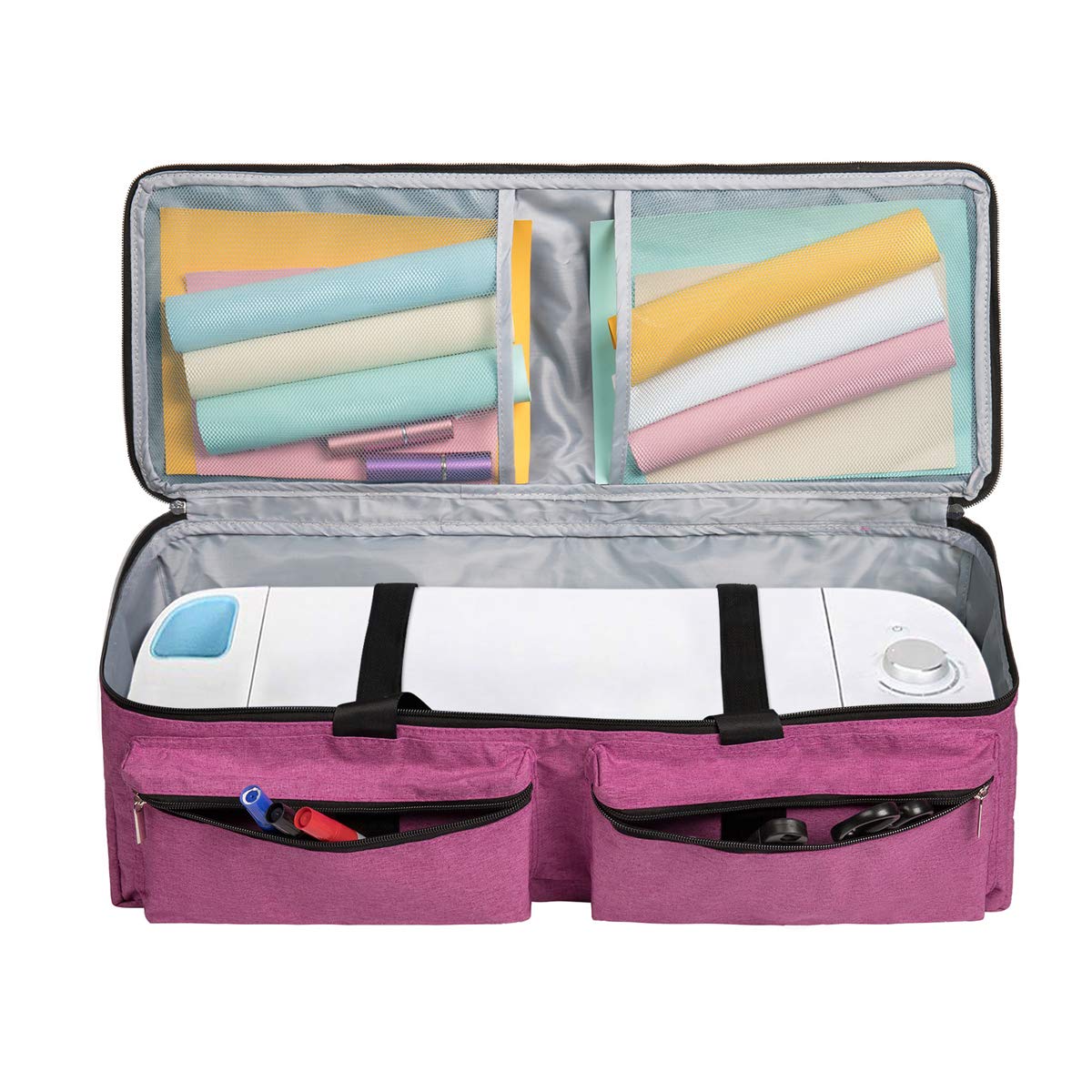 CACTIYE Carrying Bag Compatible with Cricut Explore Air and Maker, Waterproof Tote Bag Compatible with Cricut Explore Air and Supplies (Pink, 1+1)