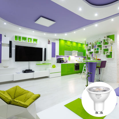 GU10 LED Spotlight Bulbs 5W, Cool White, 6500K, 365lm, No Flickering, Energy Saving Led Bulbs, Equivalent 40-50W GU10 Halogen Spot Light Bulbs, Non-Dimmable,10 Pack