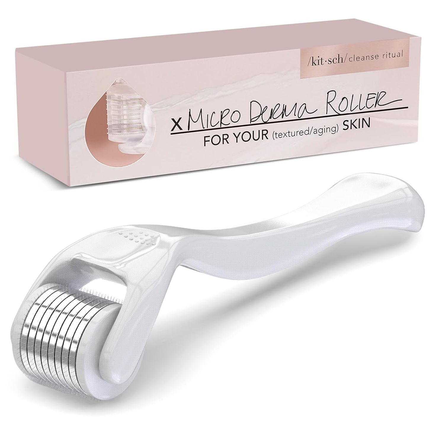 Kitsch Derma Roller – Skin Care Tool & Face Roller for Boosting Absorption of Serums & Oils - Beard Derma Roller for Men - Easy-to-Use Beauty Roller for Skin, Beard & Hair Growth