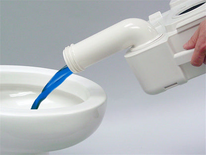 Dometic 301097406 Portable Toilet 2.6 Gallon w/Stainless Steel Hold-Down Brackets, Gray