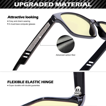 ANYLUV Mens Blue Light Glasses Lightweight Anti Blue Light Blocking Computer Gaming Glasses Eyes Protection with Carbon Fiber Decoration